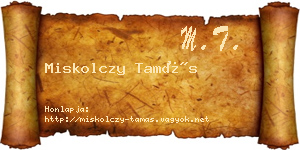 Miskolczy Tamás névjegykártya